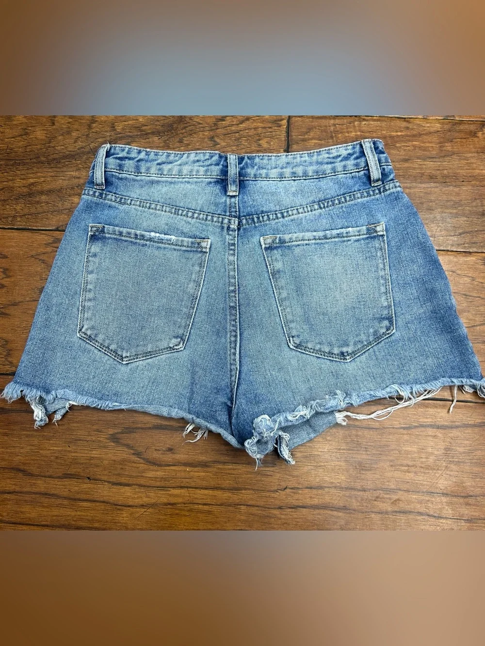 KanCan Medium Blue Distressed Denim Shorts